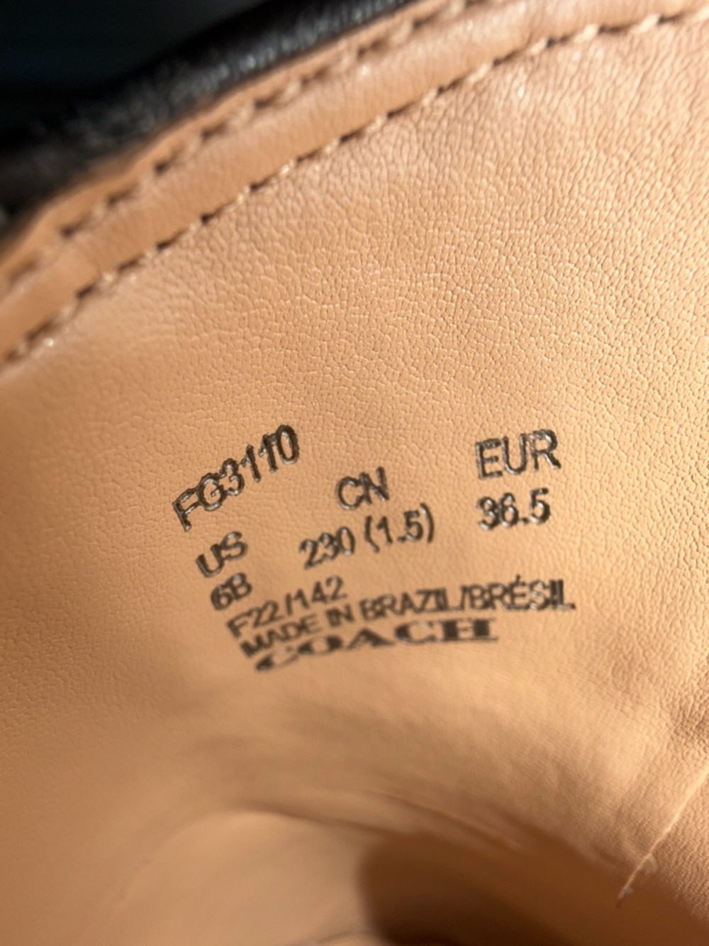 Coach Haley Black Leather Loafer with Gold Horsebit Size 6 - Picture 7 of 8